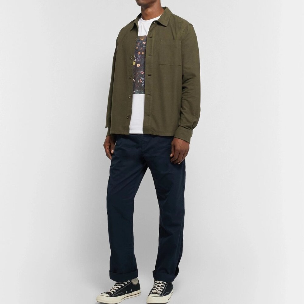 Saturdays NYC - Alessandro Cotton-Flannel Shirt - Green SZ M